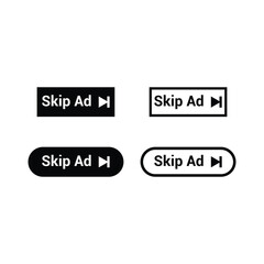 Fototapeta premium various skip ad button icon vector design template