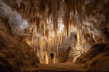 Stalactites and stalactites inside the Lehman caves, Nevada
