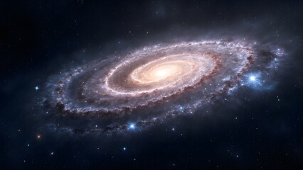 Colorful Cosmic Spiral Nebula with Starfield – Landscape Orientation