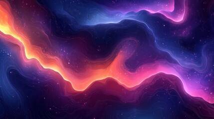 Obraz premium Abstract neon cosmic swirling patterns
