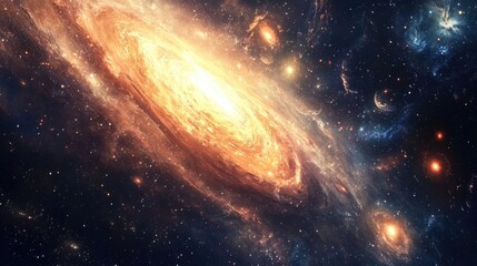 Fototapeta premium A breathtaking journey through the vastness of the universe, showcasing distant galaxies and cosmic wonders