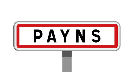 Panneau sur poteau de Payns, Aube, Grand Est