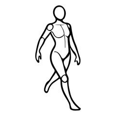 Human mannequin figure sketch walking pose illustration
