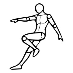 Human mannequin figure sketch dynamic pose reaching out illustration