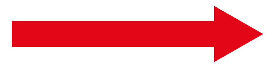 Red right arrow sign isolated on white background