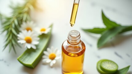 Essential Oil Dropper Filling Bottle with Aloe Vera and Chamomile