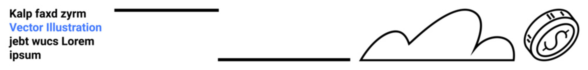 Cloud and circular seal design with text lines. Ideal for branding, certificates, web design, minimalism themes, corporate identity, logos, abstract concepts, simple landing page