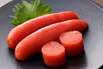 皿に盛った明太子