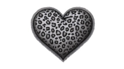 Fototapeta premium Snow Leopard Heart Wild Love with Graphic Design.