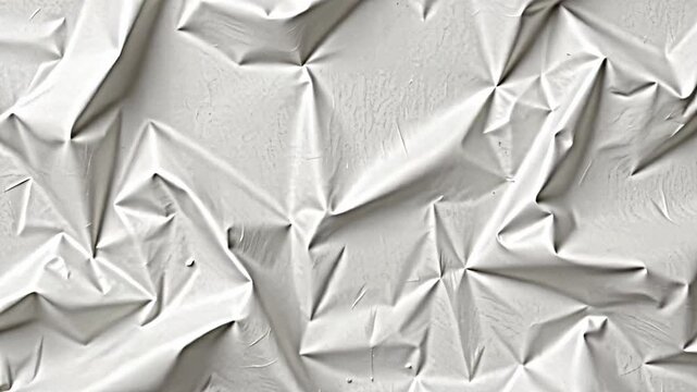 detailed abstract pattern crumpled white fabric fabric exhibits series sharp angular folds creases that create dynamic textured surface overall composition minimalistic focus solelyintricate.