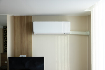 Air conditioner wall mount indoor unit. Part of air conditioning HVAC split system for climate,...