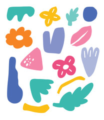 Colorful abstract flower illustration isolated on white background