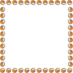 Desert frame. Mystical drawing of moon and valley template. Mubarak empty frame box