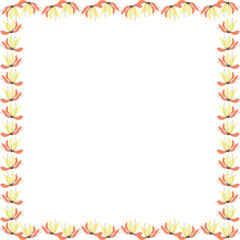 Obraz premium Bright magnolia flower frame. Flourish blossom elements graphic template. Cute magnolia flower