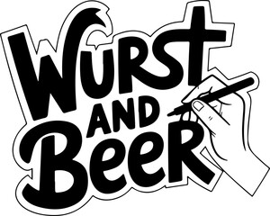 Wurst And Beer Hand Drawn Design