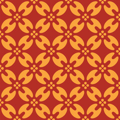 Seamless vector wallpaper with a vintage floral damask pattern featuring ornamental leaves and baroque design