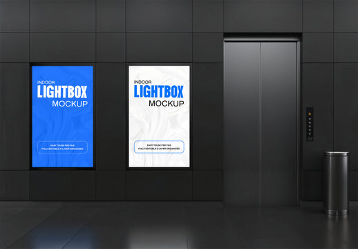 Two Indoor Light Box Mockup