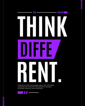 Black Purple Modern Urban Style Geometric Typography Motivational Quote T Shirt Design