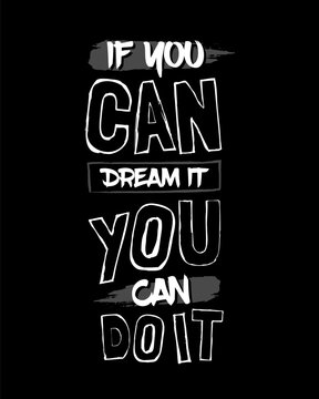 Black Grey Brush Style Typography Motivational Quote T Shirt Design