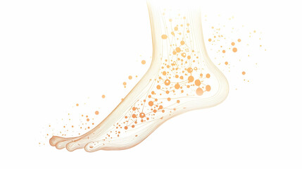 Conceptual Illustration of Foot with Complex Network Representation for Wellness