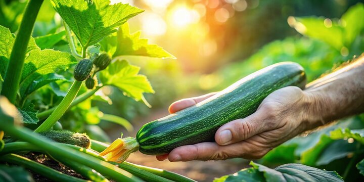 Fresh Green Zucchini Harvest - Vibrant Summer Vegetable