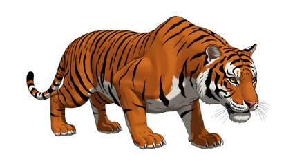 Obraz premium Tiger Walking Animated Cartoon