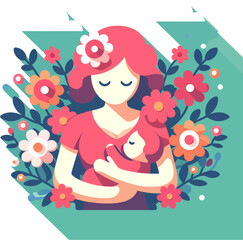 Mother and Child Silhouette Vector Set