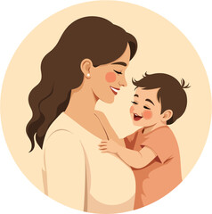 Motherhood Moments Vector Art