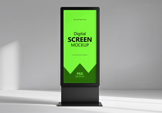 Vertical Digital Advertising Lightbox Screen Mockup