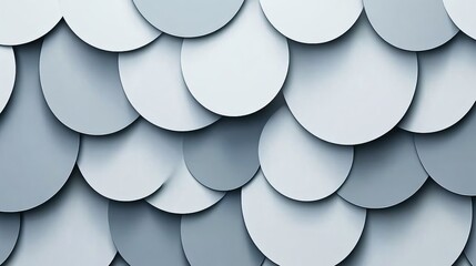 Abstract composition of suspended gray spheres against a structured white and gray backdrop made with Generative AI technology