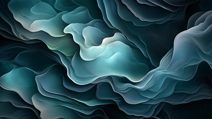 Modern green gradient background with smooth flowing wave graphics blending harmoniously made with Generative AI technology