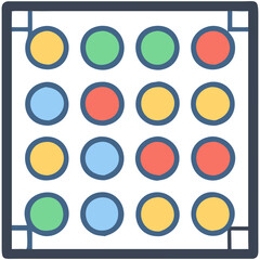 Connect Four Full Grid Icon - Colorful Puzzle and Strategy Game Vector Illustration