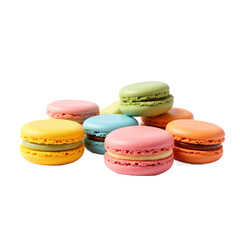 A delightful assortment of colorful macarons with vibrant pastel hues and delicate layers.