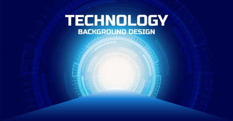 Futuristic Technology Background with Digital Tunnel