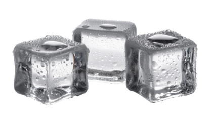 Close-up shot of melting ice cubes