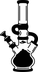 Recycler Bong Silhouette Vector Illustration – Minimalist Black Icon