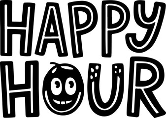 Happy Hour Fun Cartoon Design