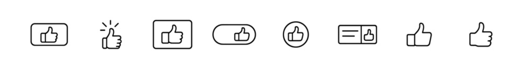 Obraz premium Thumbs up icons set. Thumbs symbols outline icons. Vector