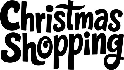 Christmas Shopping List Design Graphic.