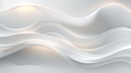 Obraz premium Elegant 3D White Curves in Minimal Background