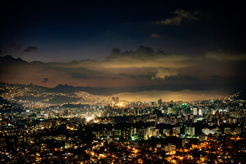 Naklejka premium view of the Caracas sector at night