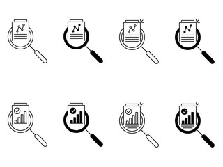 Audit and Data Analysis icon set. Audit and Data Analysis vector icon in line design for web design, logo and mobile app. Symbol of Audit and Data Analysis on white background. Vector illustration.