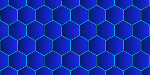 Seamless blue hexagon pattern vector illustration with a geometric honeycomb texture design