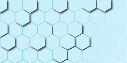Abstract blue backdrop with seamless geometric hexagon pattern, creating a technology-like honeycomb texture