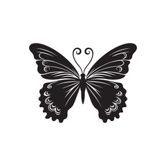 Fototapeta premium Butterfly silhouette icon. Insect with wings and flying character.