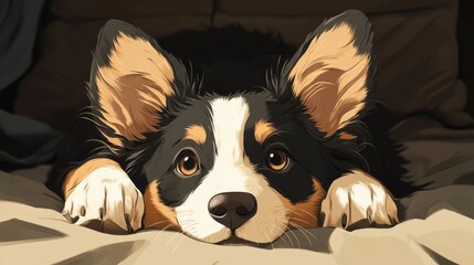 Cute anime dog