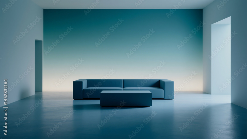 Canvas Prints smooth gradient transition of teal and navy blues
