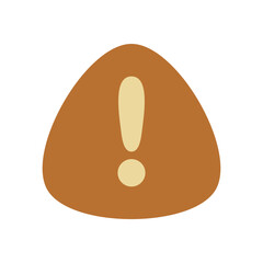Minimal Alert Sign with Exclamation Mark Inside Rounded Triangle in Flat Vector Style