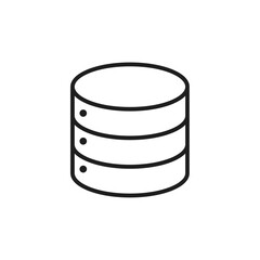 Database icon representing data storage, cloud storage, or data management in minimalistic design.