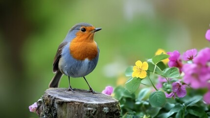 Fototapeta na wymiar Red Robin robin bird photography.